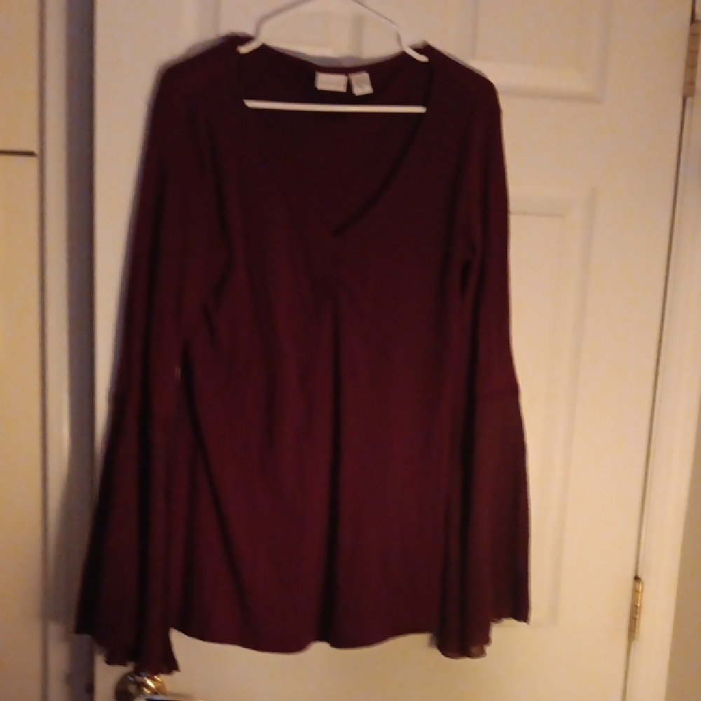 Burgundy V-Neck Top- NWOT